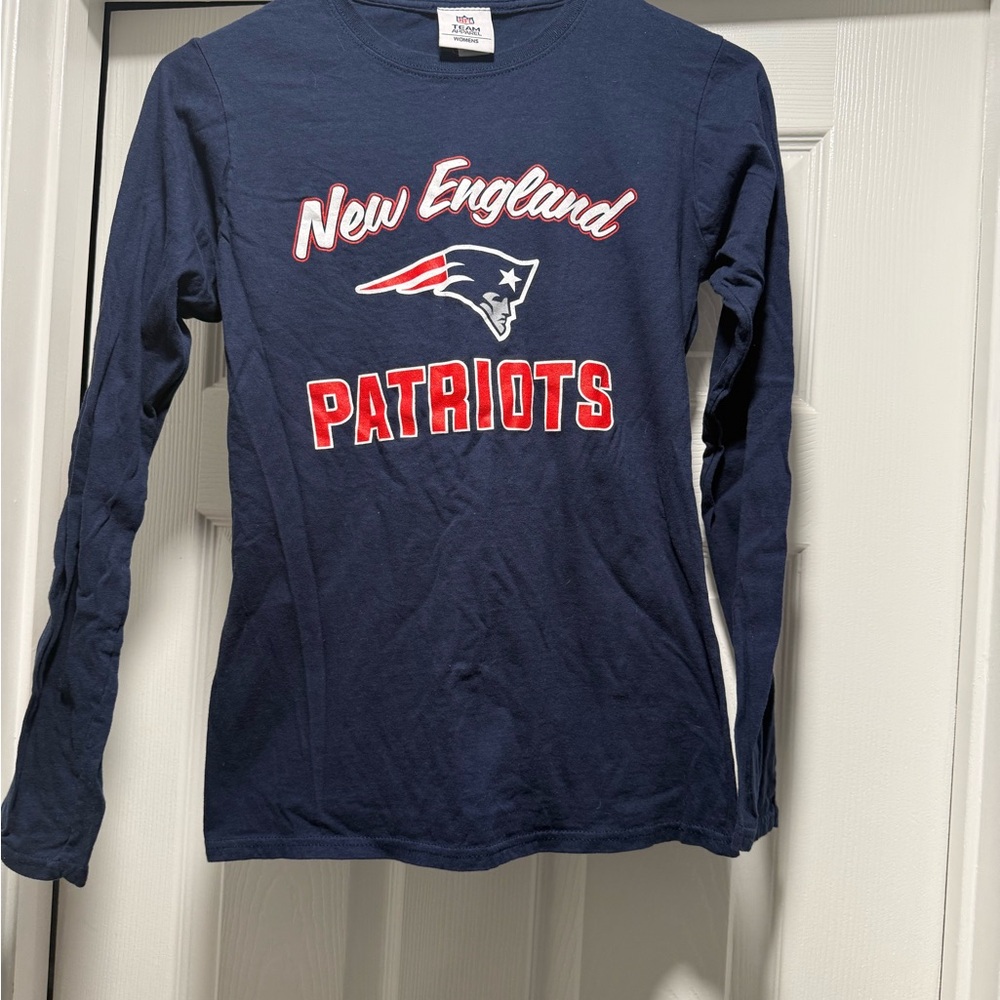 NFL New England Patriots Women’s Long Sleeve Tee - Navy and Red